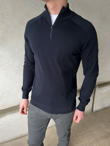 EWO 1/4 ZIP KNIT (Navy)