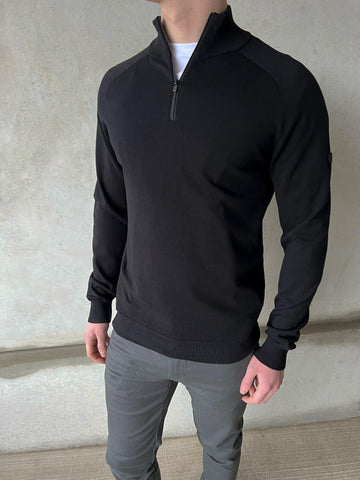 EWO 1/4 ZIP KNIT (Black)