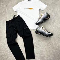 Yellow Spray Mercerised TShirt (White)