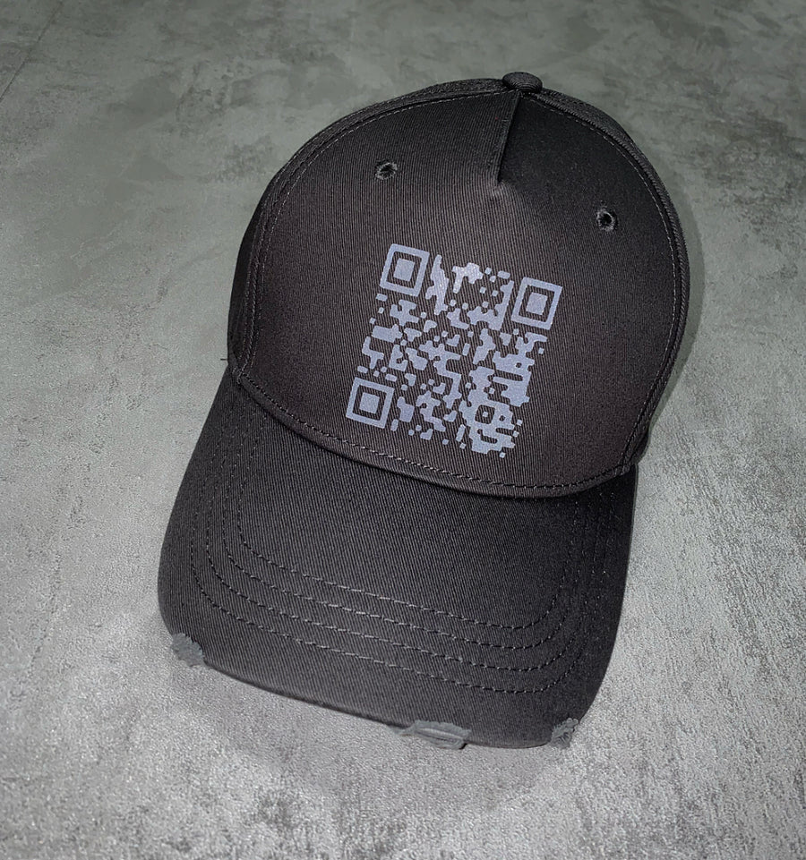 QR Reflective distressed cap (grey)